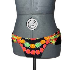Mara Hoffman bikini bottoms women's size medium in tropical garland black multi